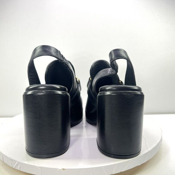 Seychelles Mules Size 10 Girl’s Best Friend Leather Slingback Chunky Heels black - Picture 3 of 13